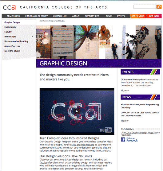 CCA graphic design program