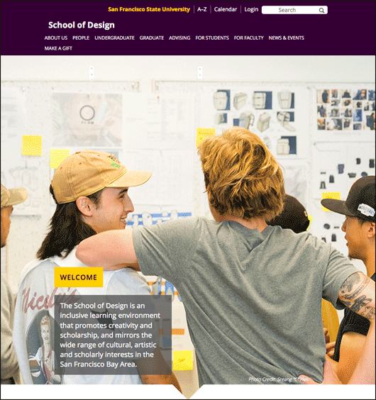 School of Design, Welcome, San Francisco State University